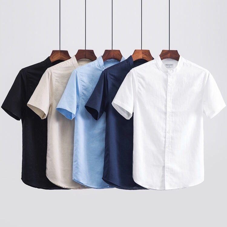 saferido -Youth Korean Fashions Cotton Striped Shirts Oversized Vintage Button Up Shirts Japanese Casual Short Sleeve Shirts