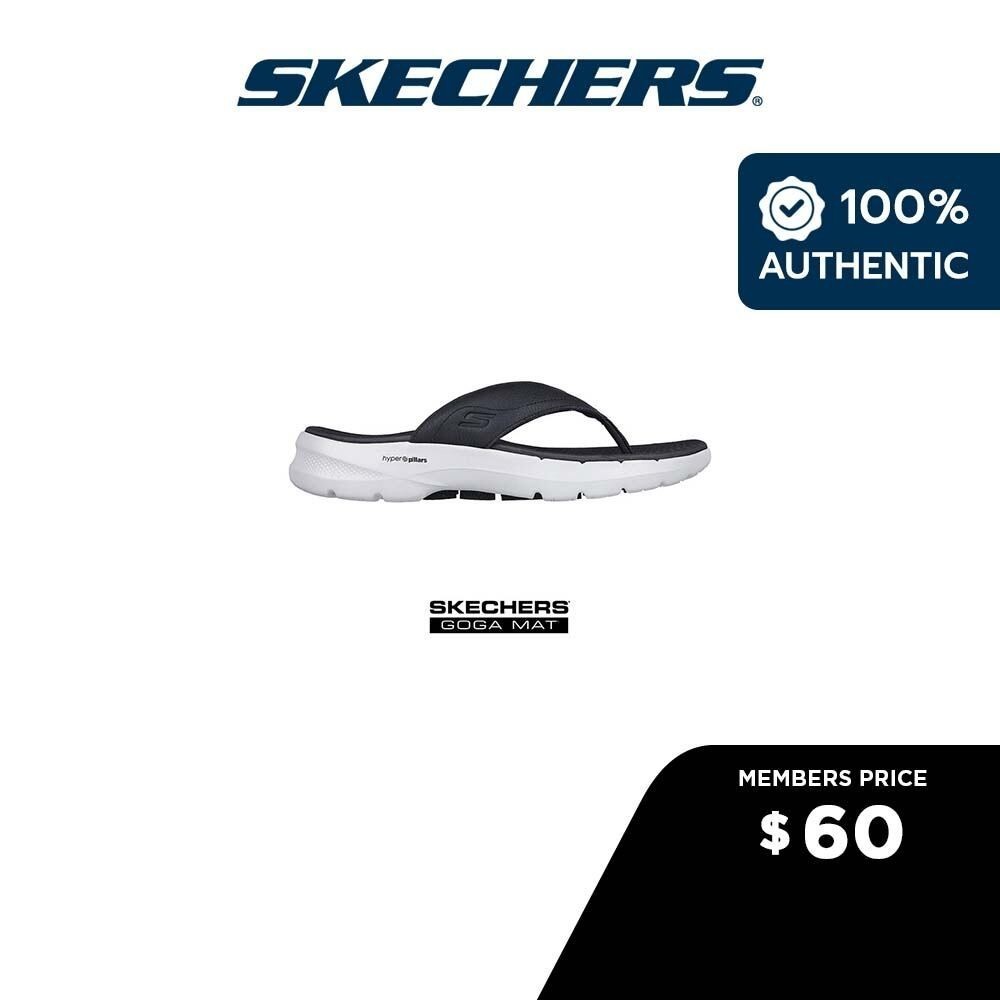 White skechers hot sale flip flops