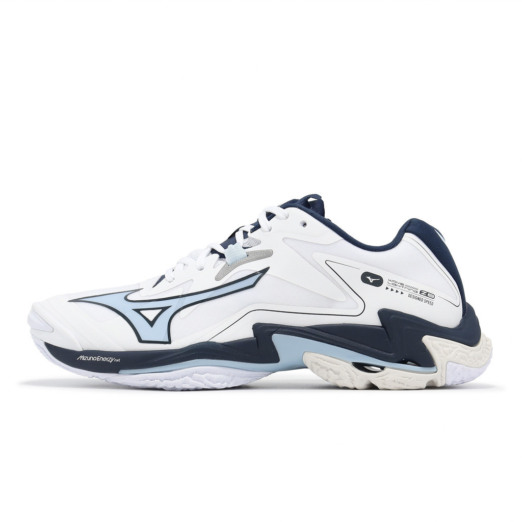 Mizuno Volleyball Shoes Wave Lightning Z8 Men s White Dark Blue Low Top ACS V1GA2400 53