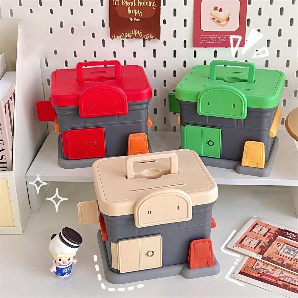 CHANMVPHD Money Box, Portable Plastic Cash Box, Fashion Key Lock