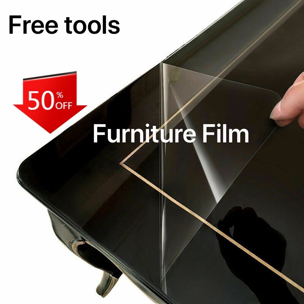 2 mil Clear High-Gloss Furniture Film Protection Film Table Protective ...