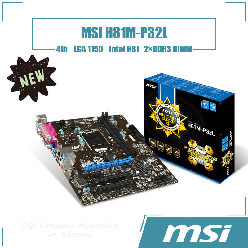 MSI H81M-P32L Motherboard Adopting Intel H81 chipset, Fourth generation ...