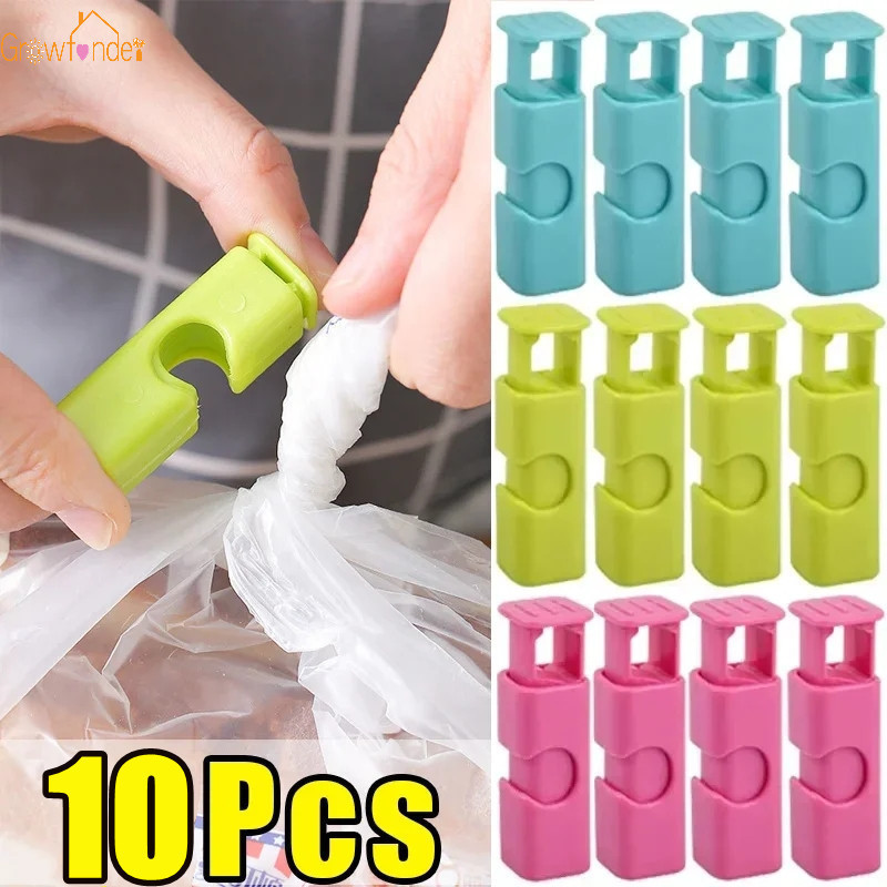 1/10Pcs Squeeze Bread Bag Clips Reusable Fresh Food Sealing Plastic ...