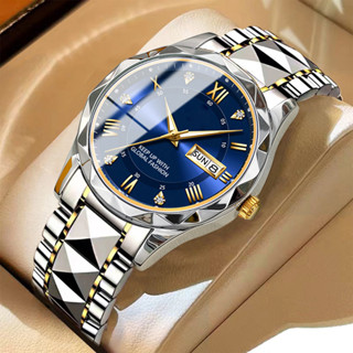 POSHI Jam Tangan Lelaki Waterproof Men Watch Business Luxury Quartz Stainless Steel Luminous Dual Calendar Charm Watches