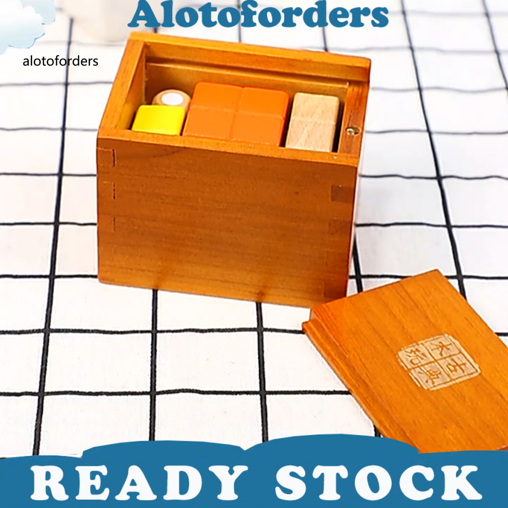 1 Set Puzzle Cube Toy Geometric Logical Thinking Training Wood Brain Teaser Puzzle Cube Box Toy