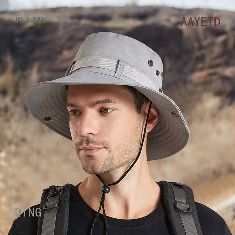 QJZB1 Breathable Outdoor Waway Cap For Men Fishing Wide Brim