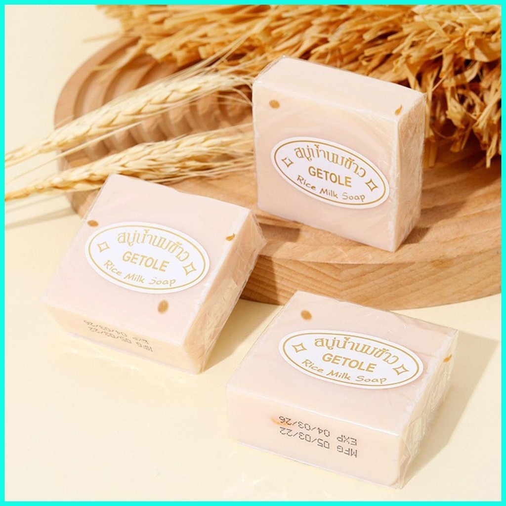 Rice Milk Soap Bar Mild and Nonirritating Rice Soap Goat Milk Soap 3PCS Brightening Body