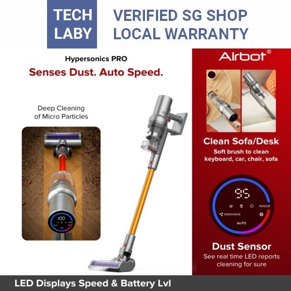 Airbot Hypersonics Pro 27000Pa Cordless Handheld Stick Vacuum Cleaner ...