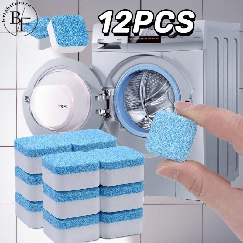 12PCS Washing Machine Cleaner Solid Effervescent Tablet Stain Remover
