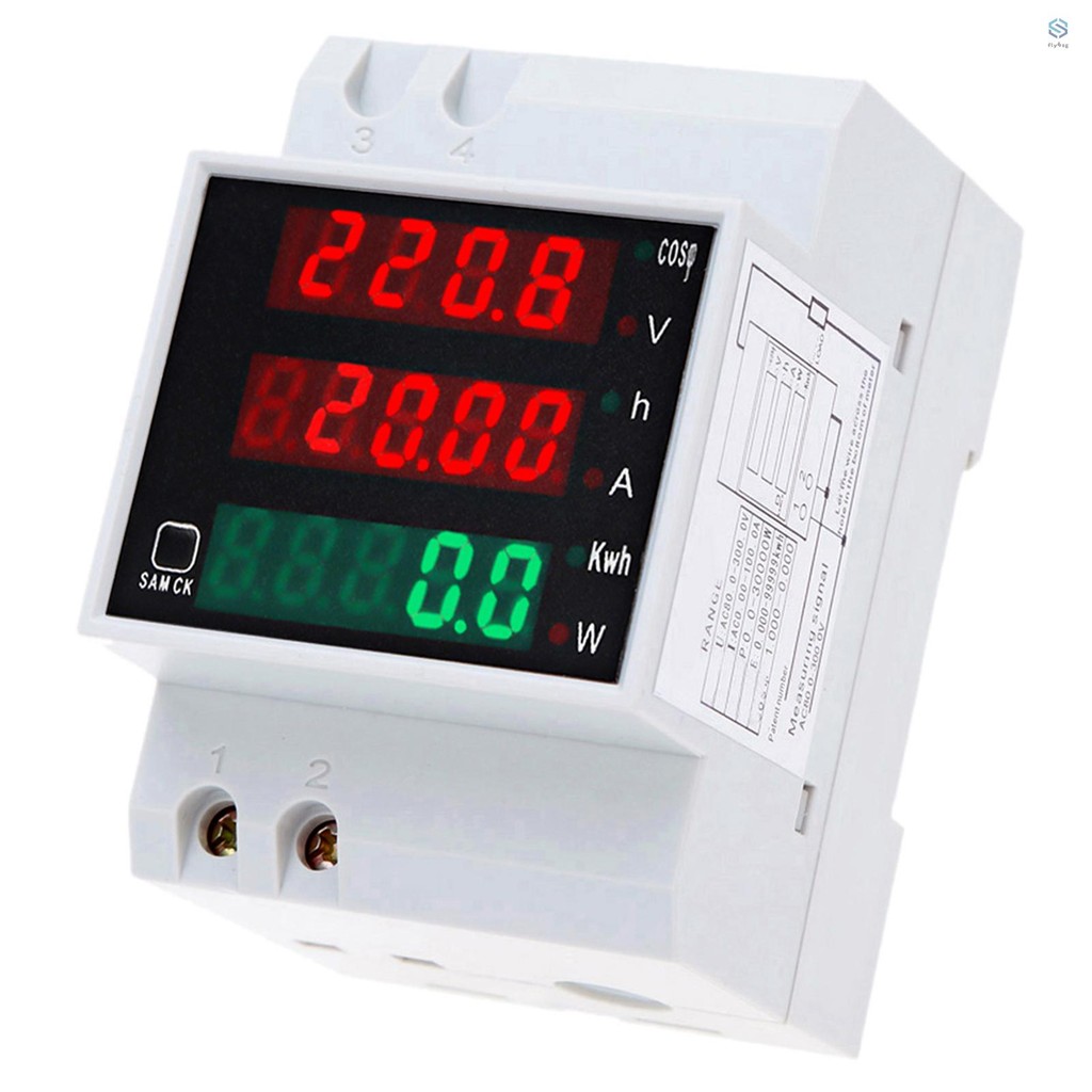 AC80-300V 100A Multi-functional Digital Din Rail Current Voltage Power ...
