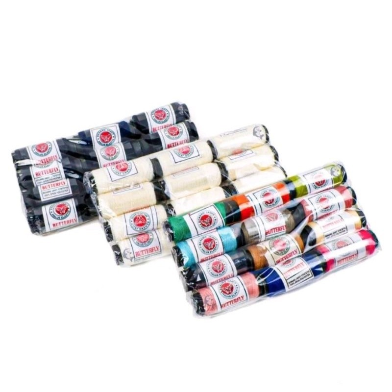 1PCS Benang Jahit Tangan Butterfly Quality Besar Perlengkapan Menjahit Rol Warna Hitam Putih A243 - Gambar 4