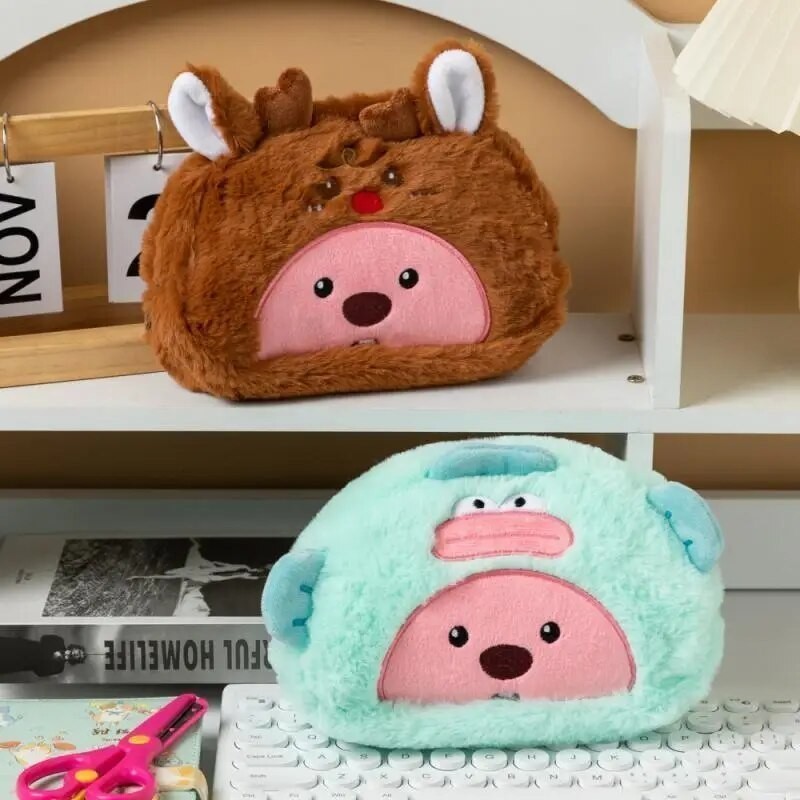 Loopy Cos Pig Plush Pen Bag Change Coin Purse Girls Storage Cosmetic ...