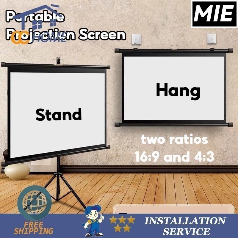 ZH3 Projection Screen Household 100 Inch Support Screen Support Pole ...