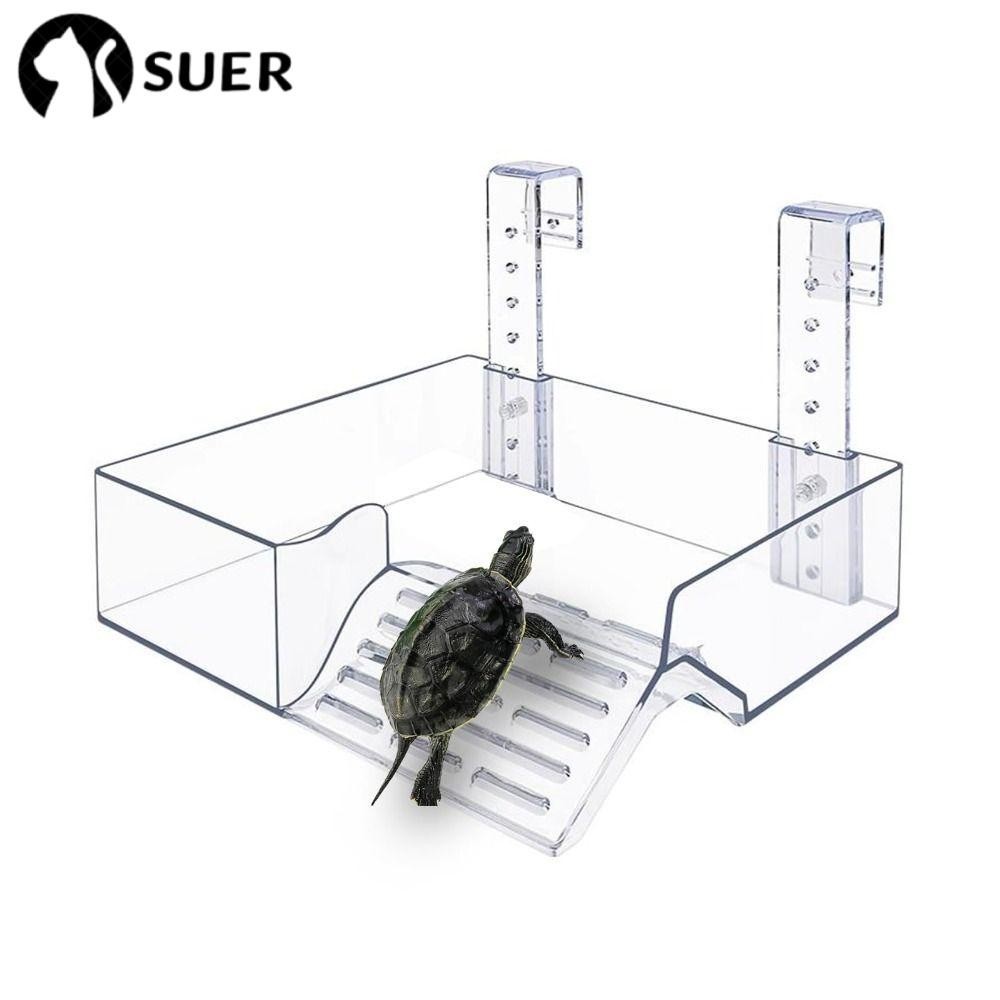 SUERHD Turtles Aquarium Dock, Large Transparent Turtle Basking Platform ...