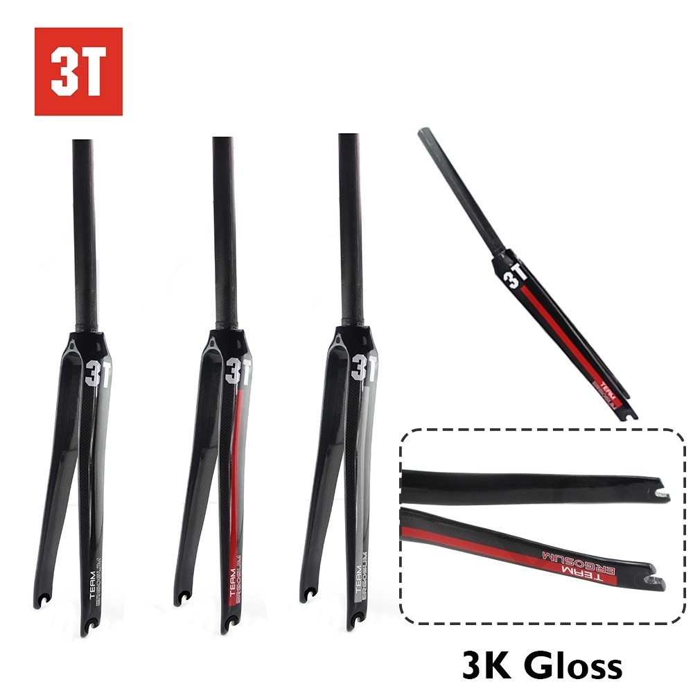 3T 700C road bike 3K full carbon fiber front fork bike bike parts bike fork glossy Shopee Singapore