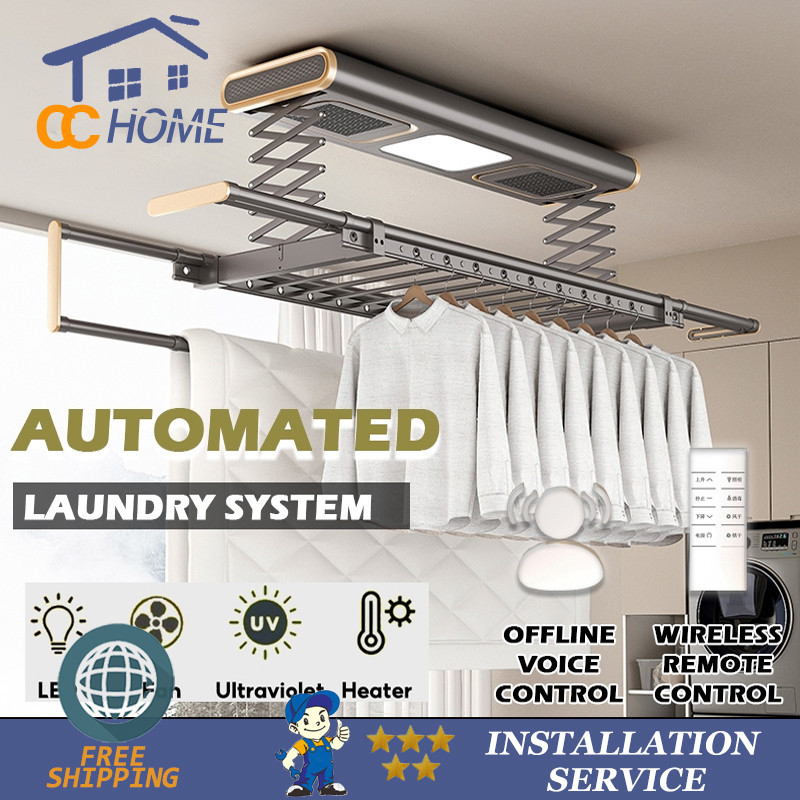Gb Automated Laundry Rack Smart Laundry System AUX Control Ceiling ...