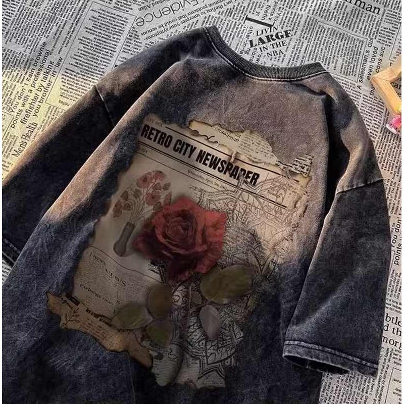 5xl Street Wear Shirt Men 2026.M-5XL American Street Style Men's Trendy Short Sleeve T-shirt Washed ...