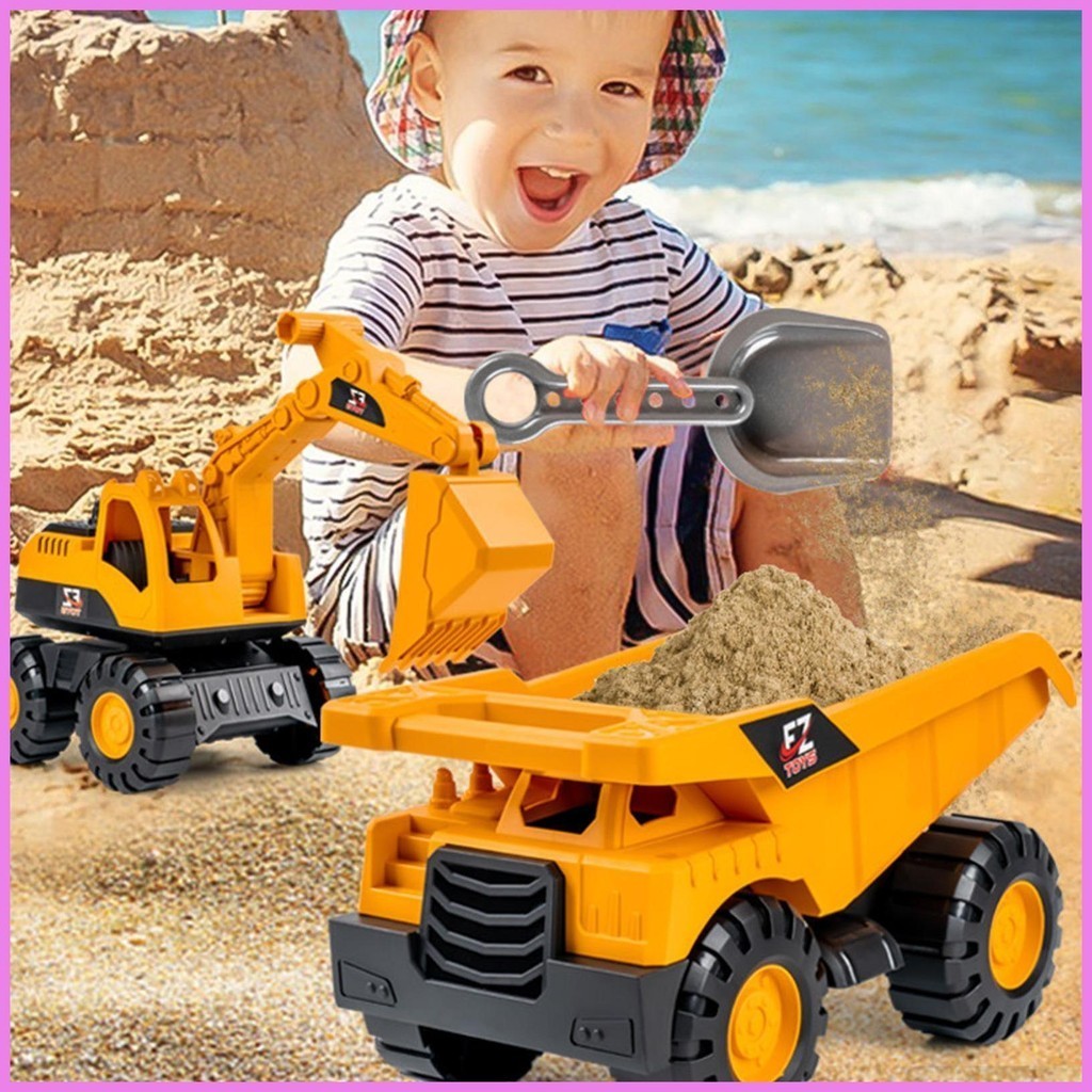 Truck Engineering Toys For Kids Inertia Driving Excavator Forklift Dump ...