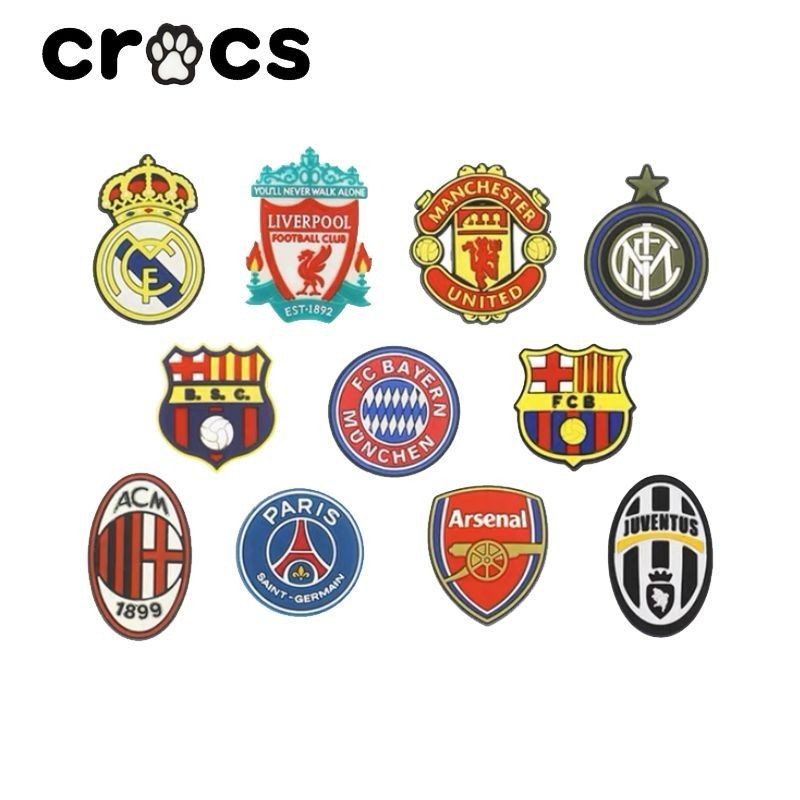 Crocs jibbitz Football logo shoe buckles Crocs charms fashionable sports  series shoe buckles Crocs accessories Korean shoe flowers
