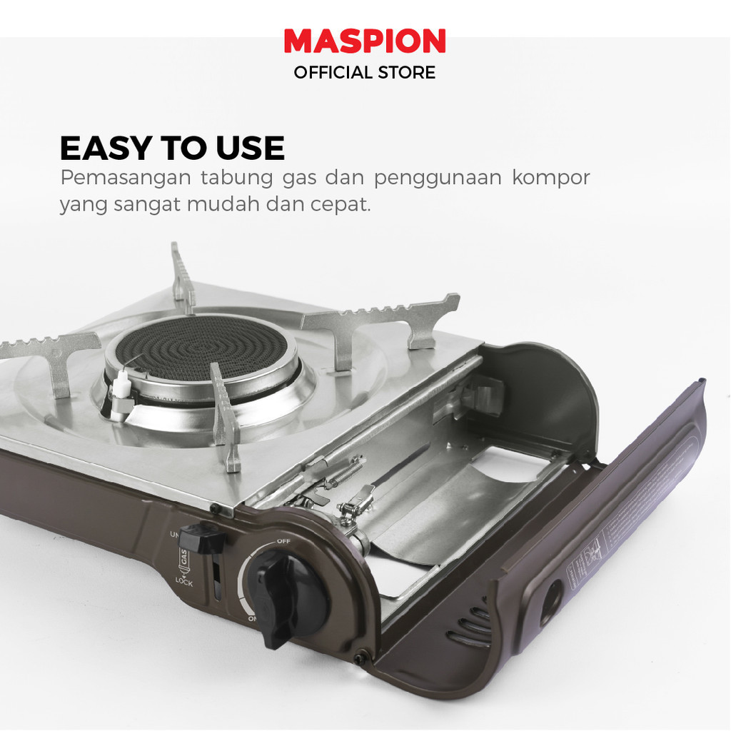 Maspion Kompor Gas Portable 1 Tungku Stainless Steel GC-EX805 FR - Gambar 3