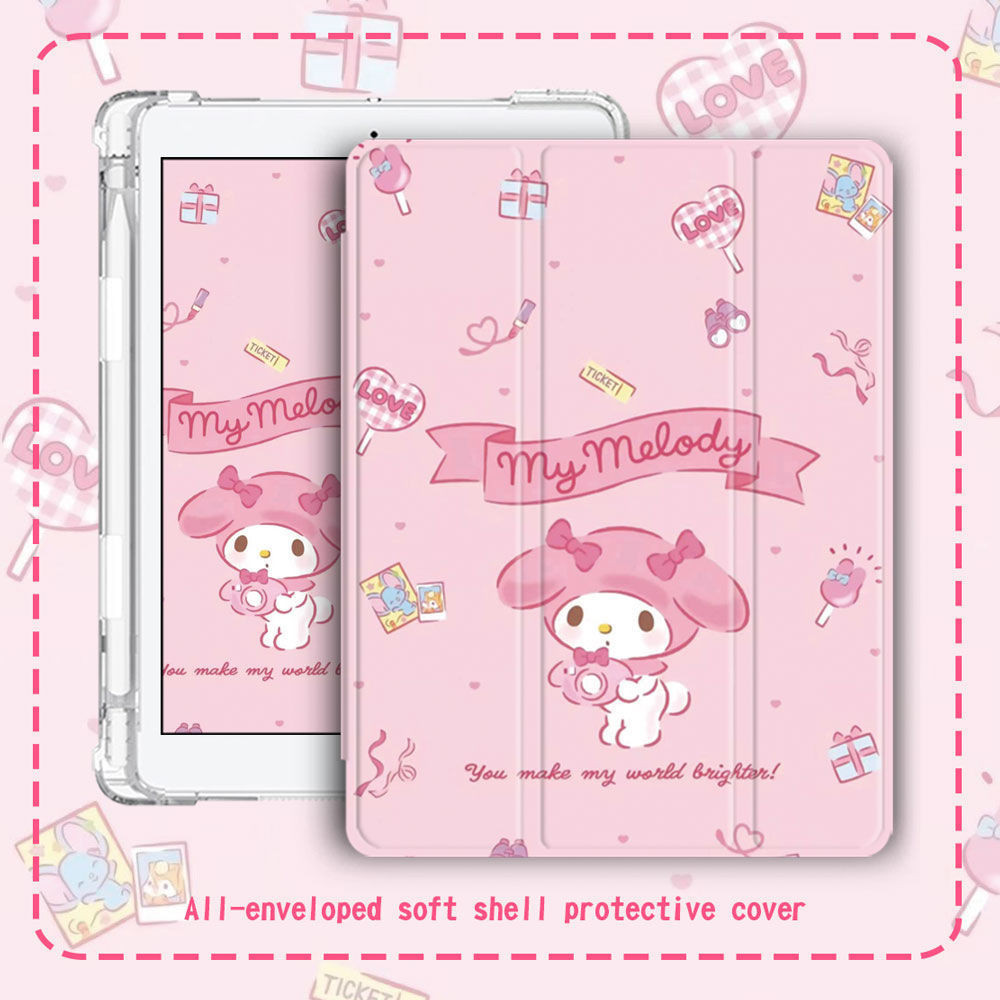 Cartoon My Melody Case for iPad Air 5 4 3 5th 6th Three Fold Cover for ...