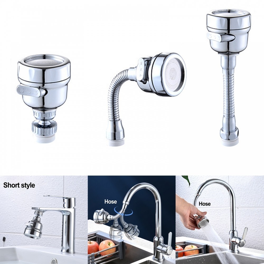 360 Rotatable Stainless Steel Kitchen Faucet Water Saving Tap Splash ...