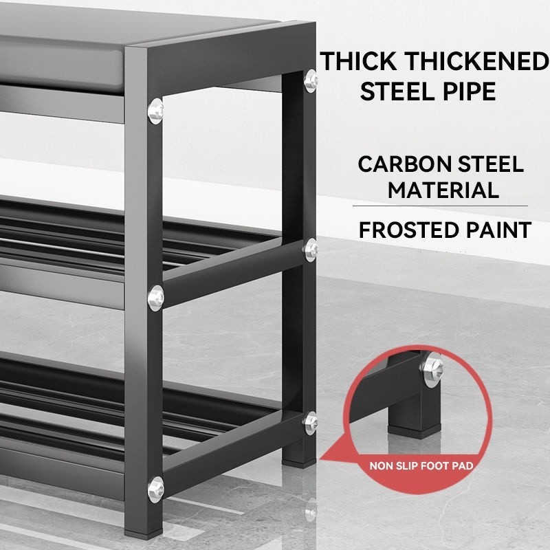 【SG local send】Shoe rack multi-layer thickened shoe stool stainless ...