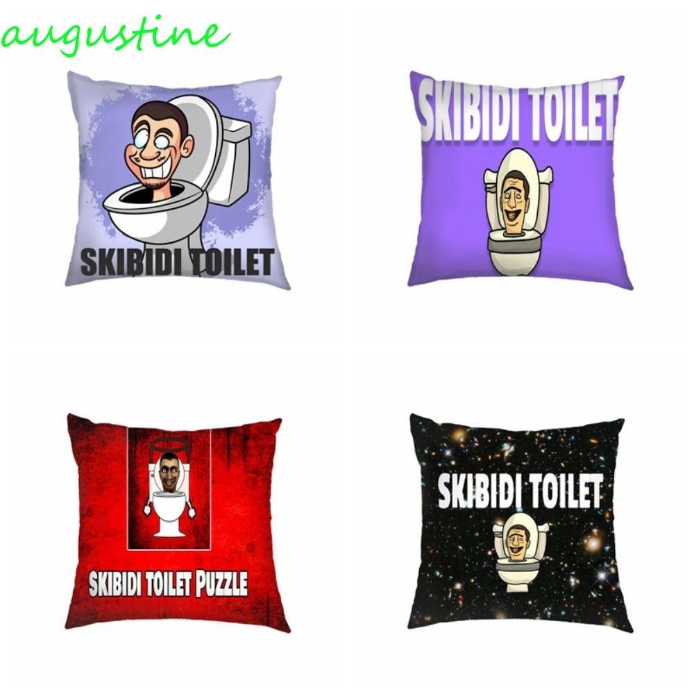 AUGUSTINE Skibidi Toilet Pillow Cover, Soft Film Anime Car Plush Pillow ...