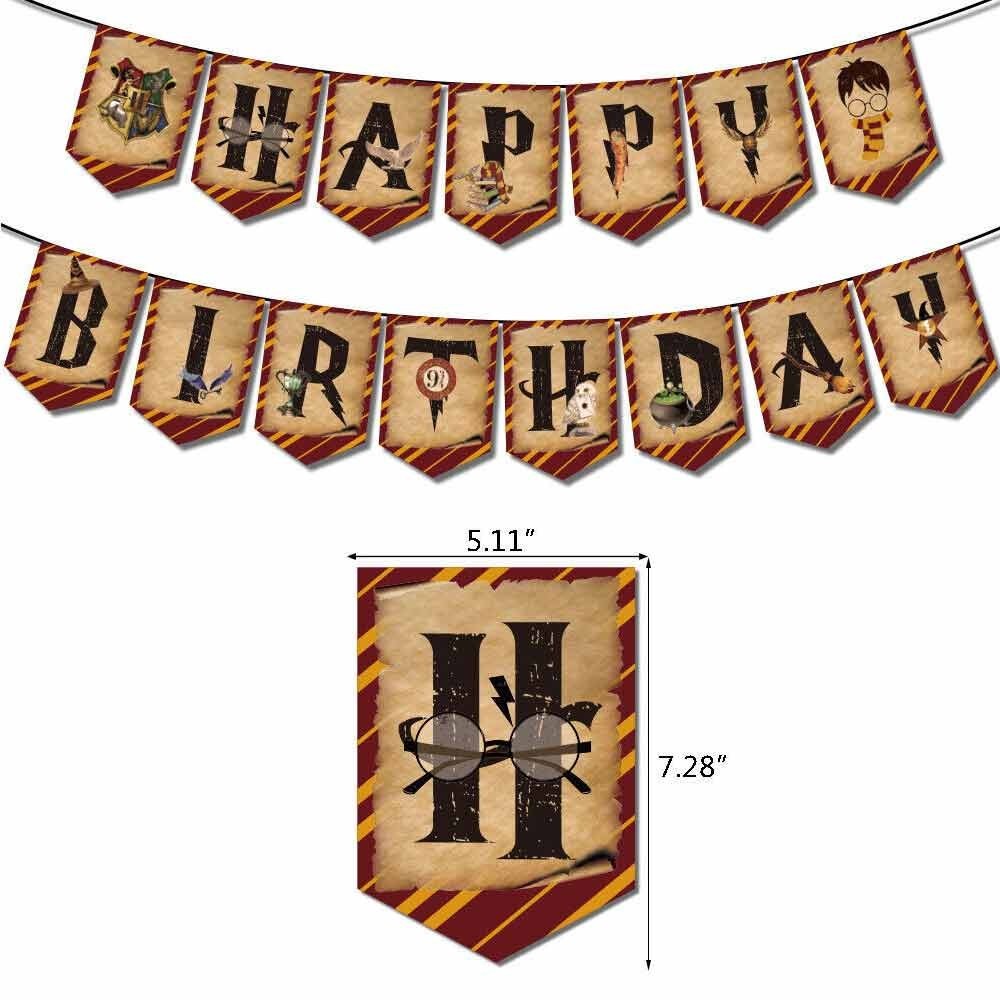 Harry Potter themed birthday party decoration set, balloon banner cake ...