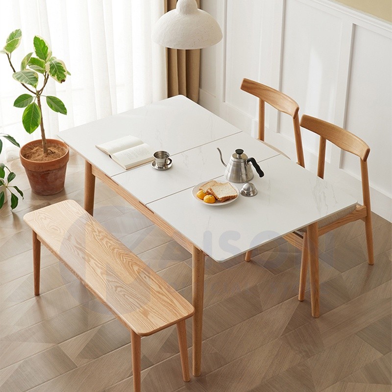 Extendable Dining Table All Solid Wood Table Sintered Stone Dining ...