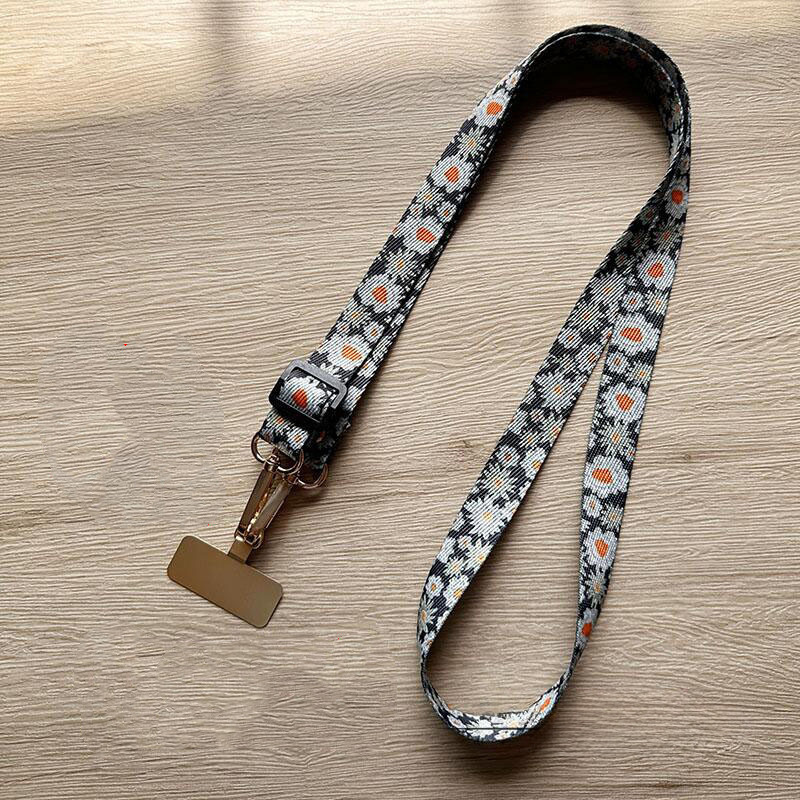 Daisy Flower Pattern Mobile Phone Lanyard Nylon Camera Rope Shoulder ...