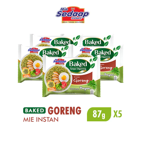 Sedaap Baked Mie Instan Goreng Bag 87 gr x5