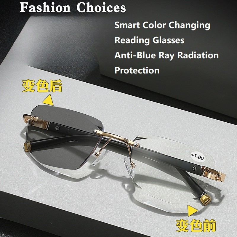 Color Changing DualUse Progressive MultiFocus Reading Glasses Unisex