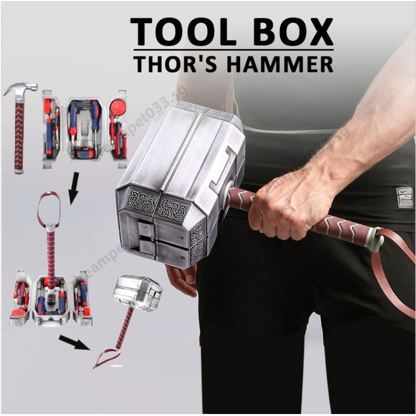 Home Tool Box Multifunction Thor Hammer Toolbox | Shopee Singapore