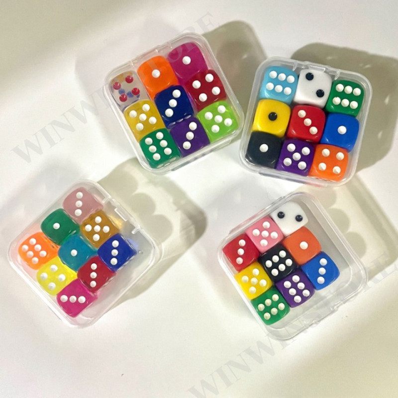 9pcs Dice Set Transparent Random Colour 9 Side Dice For Board Game Toy ...