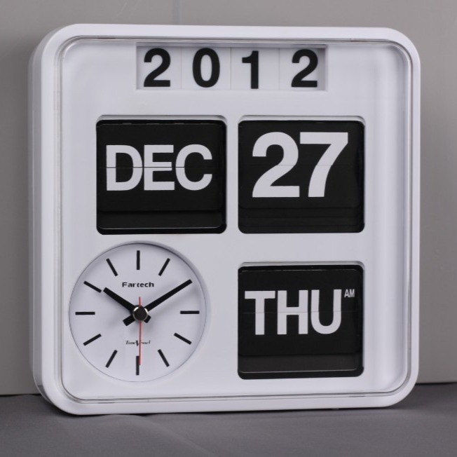 Large Number Automatic Date Display Flip Wall Clock Calendar Clock ...