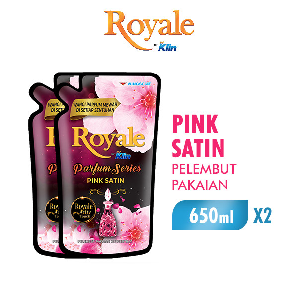 Royale Parfum Series Pelembut dan Pewangi Pakaian Pink Satin 600 ml x2
