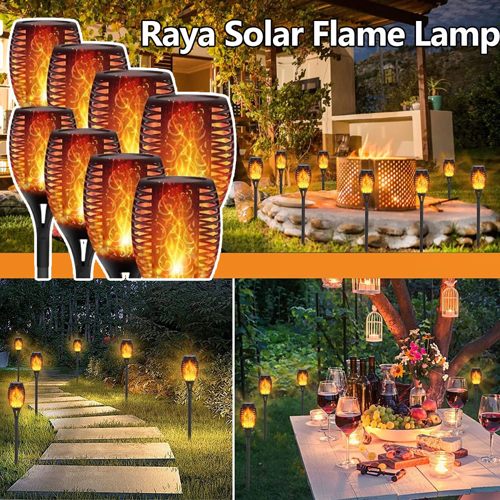 Raya Solar Flame Lamp Raya Waterproof LED Solar Torch Light Flickering ...