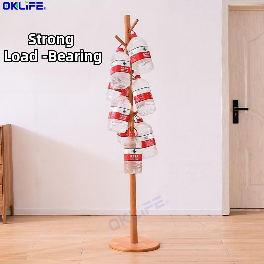 Floor Bedroom Vertical Clothes Rack Solid Wood Coat and Hat Rack for Bedroom Living Room Clothes Hanger Hook view 3