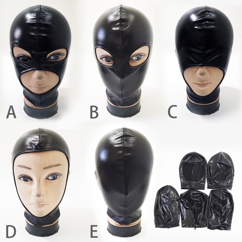 JLD Latex Mask Fetish Man Unisex Women Mens Cosplay Face Mask Black ...