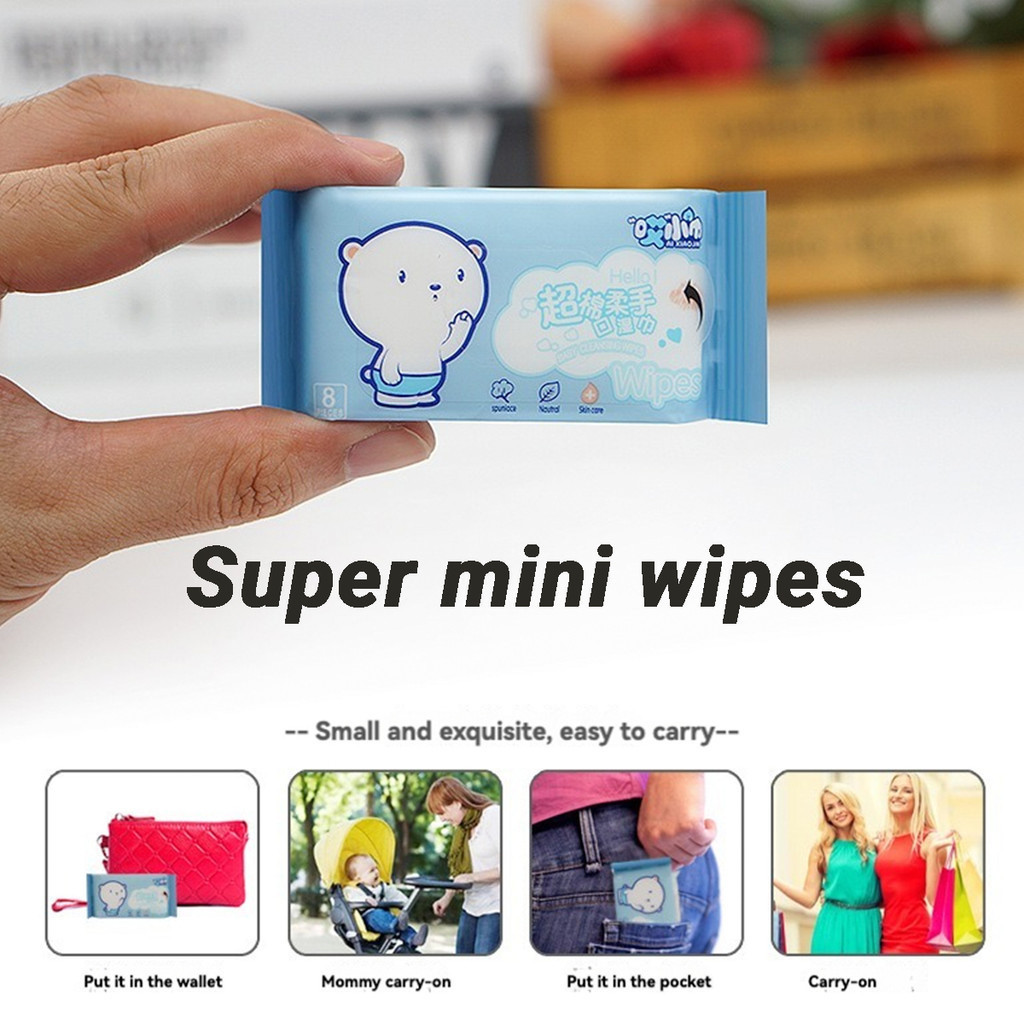 99.9% RO Water Wet Wipes Unscented Hypoallergenic Baby Wipes For Newborn Skin Care Food-Grade Small Pack Baby Wet Towel Tissue Baby Wipe