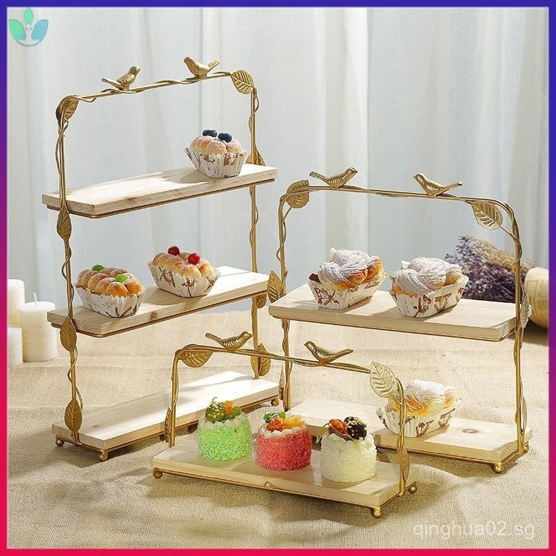 Dessert rack Sen style wooden table display frame Nordic wedding iron ...