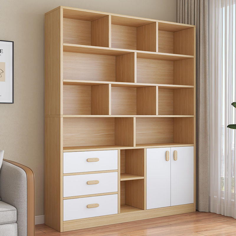 Bookshelf Floor Rack Household Living Room Display Cabinet Solid Wood ...