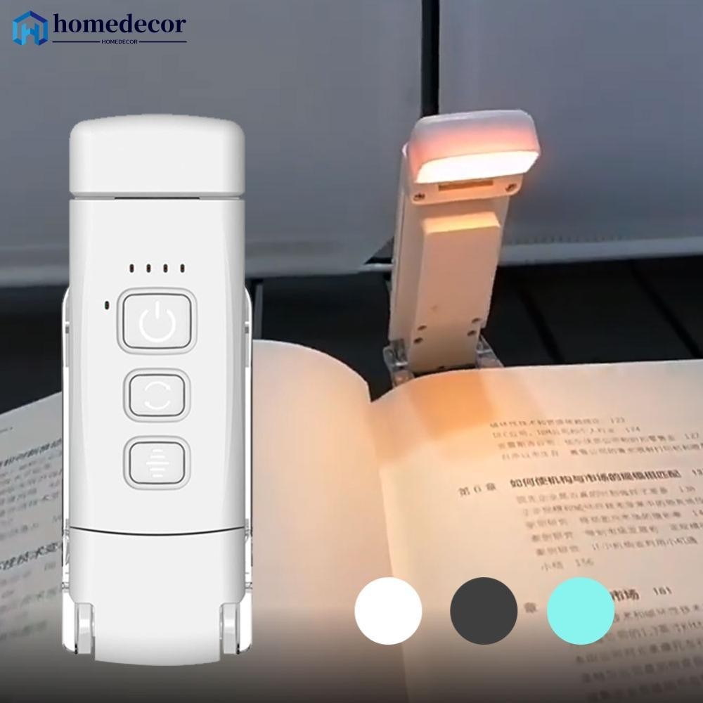 HOMEDECOR LED Clip-on Bookmark Book Light USB Rechargeable Reading ...