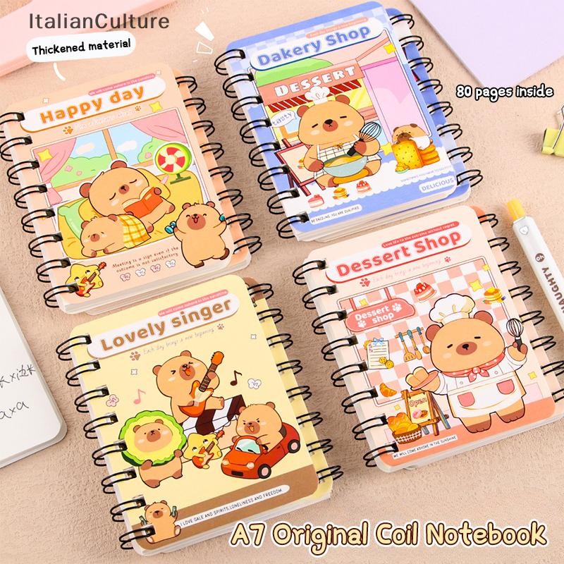 ItalianCulture 5Pcs Cute Cartoon Capybara A7 Coil Notebook Mini Memo ...