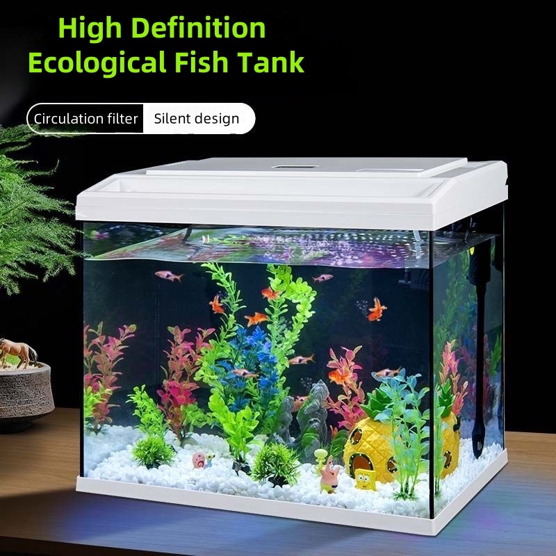 【Free Gift】Ecological Fish Tank Aquarium Tank Glass Tank With Led ...