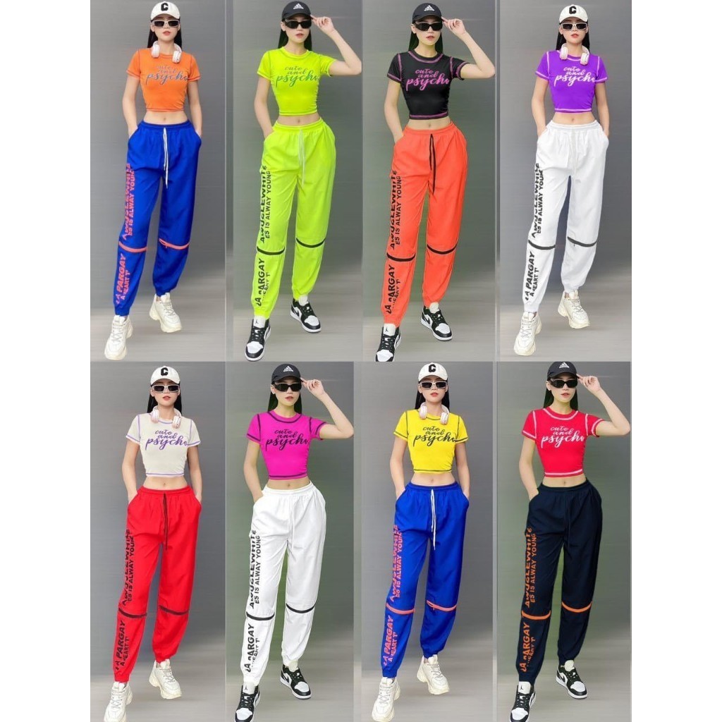 Wind jogger pants women s sports wind pants folk dance sports zumba practice performance costumes women s workout clothes Shopee Singapore