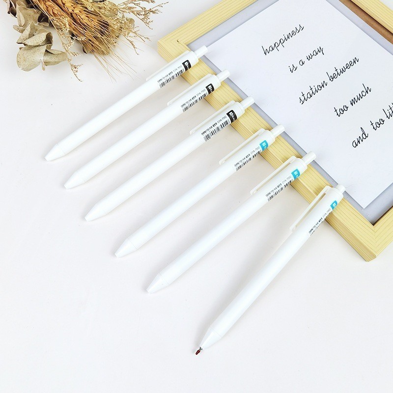 MERAH Black Ink Color Pen Redbiru School Stationery Plain White ...