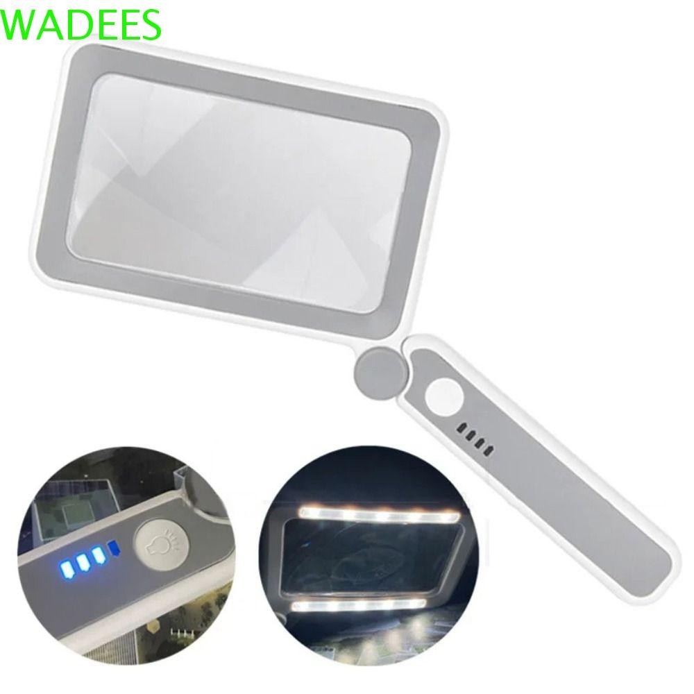 WADEES Large Page Magnifier, 4X Magnification Square Magnifying Glass ...