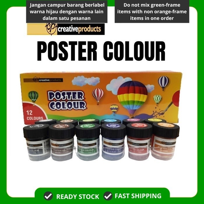 CP Creative Products Non-Toxic Poster Color Set Poster Colour Paint Set ...